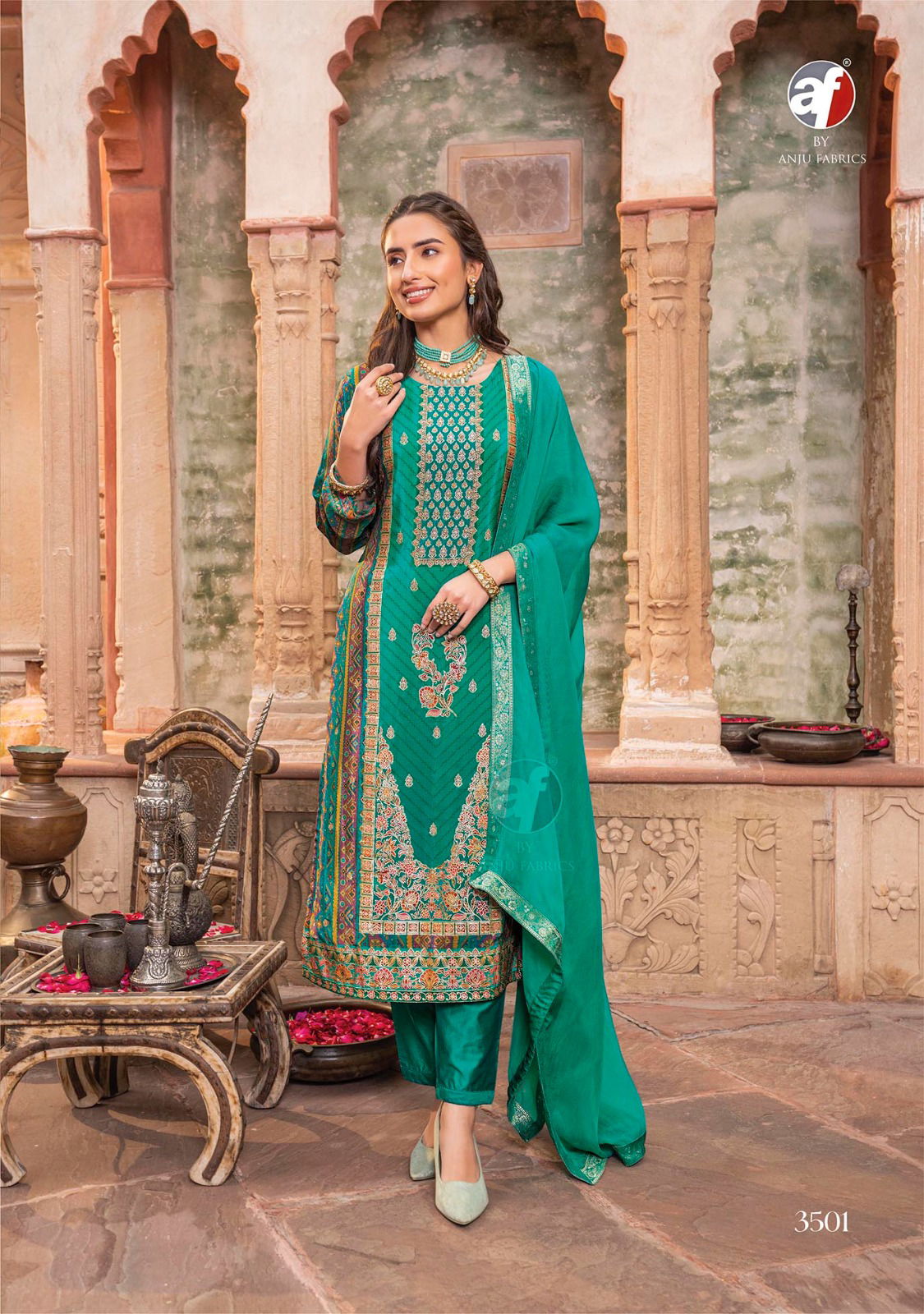 Fiza By Af Heavy Jacquard With Position Printed Readymade Wholesale Shop In Surat